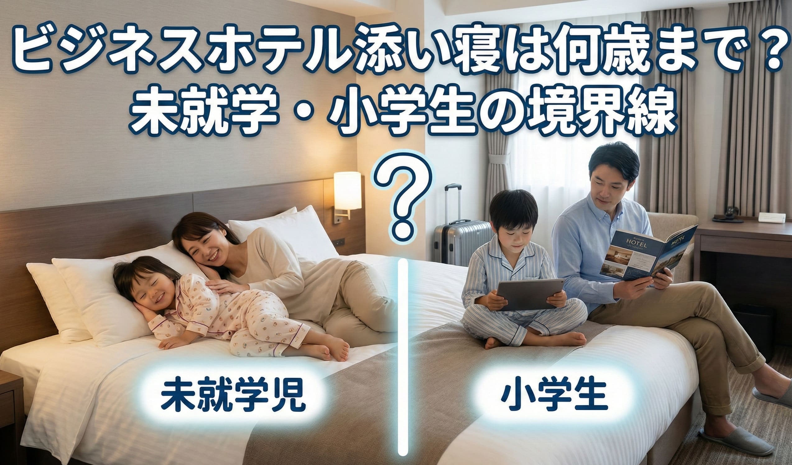 ビジネスホテル添い寝は何歳まで？未就学・小学生の境界線