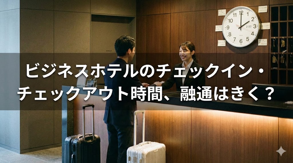 ビジネスホテルのチェックイン・チェックアウト時間、融通はきく？