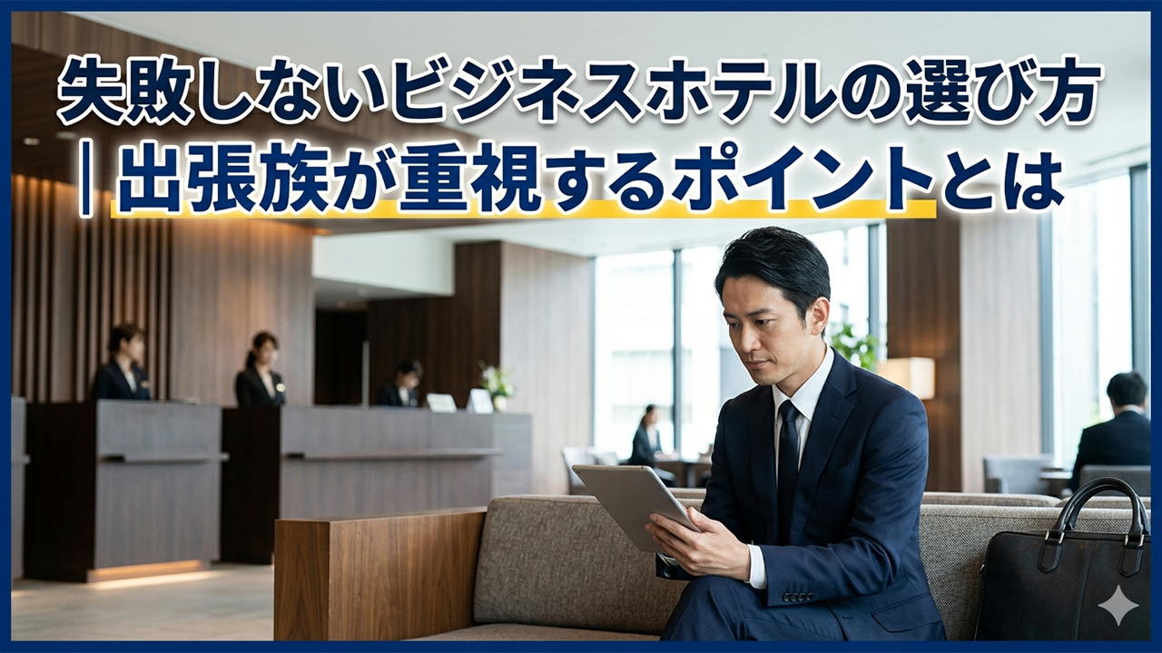 失敗しないビジネスホテルの選び方｜出張族が重視するポイントとは
