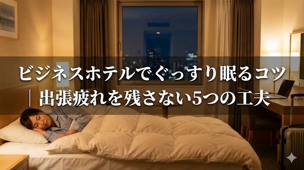 ビジネスホテルでぐっすり眠るコツ｜出張疲れを残さない5つの工夫