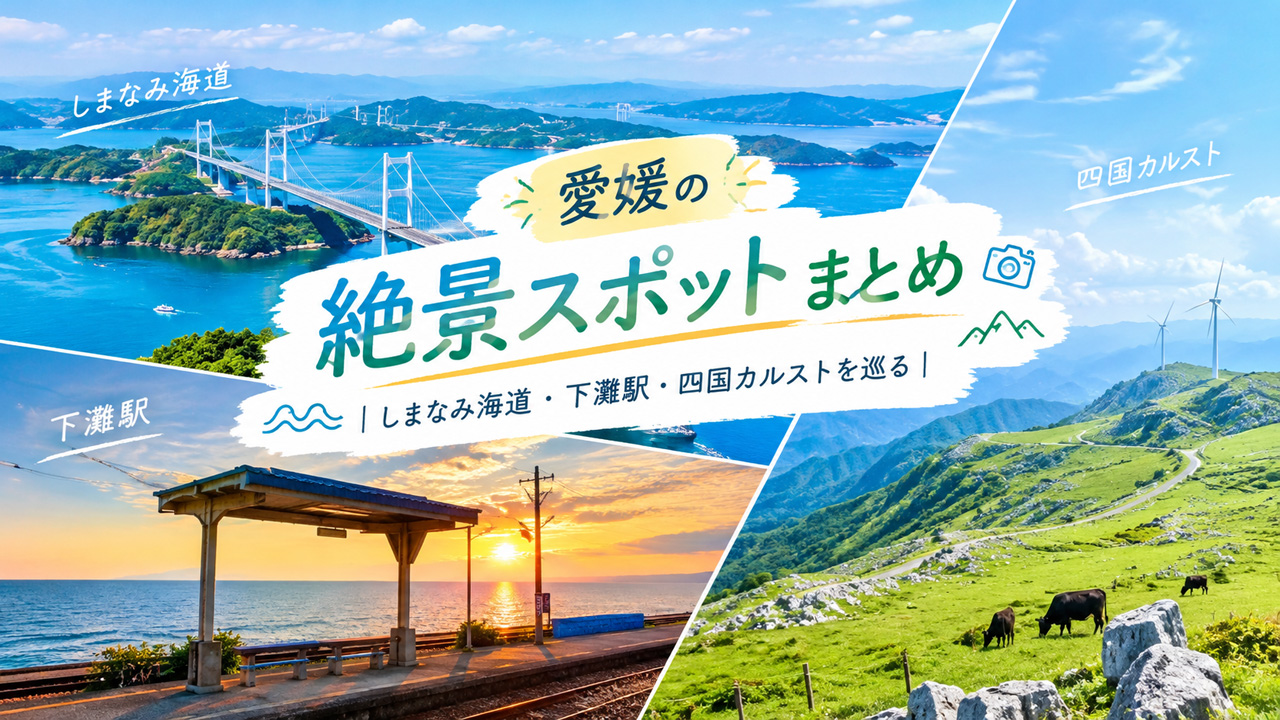 愛媛の絶景スポットまとめ｜しまなみ海道・下灘駅・四国カルストを巡る